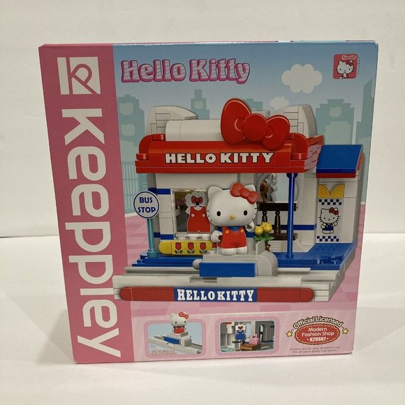 Keeppley Sanrio Hello Kitty Modern Fashion Shop Bus Stop Building Blocks - Picture 1 of 3